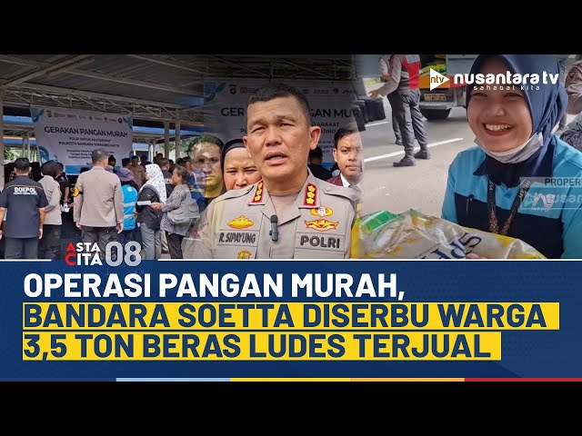 Youtube Thumnail image of : Polresta Bandara Soetta Gelar Operasi Pangan Murah, 3,5 Ton Beras Ludes Terjual dalam 2 Jam! | NTV
