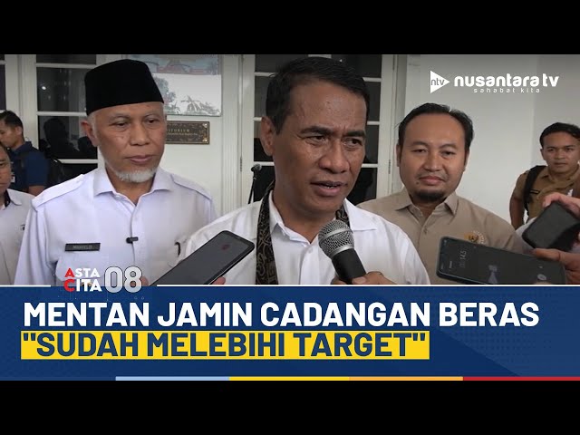 Youtube Thumnail image of : Mentan Andi Amran Soal Cadangan Beras Nasional: Sudah Melebihi Target | ASTA CITA 08