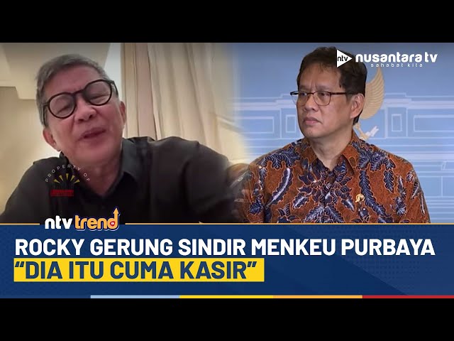 Youtube Thumnail image of : Rocky Gerung Sindir Menkeu Purbaya: “Banyak Gaya, Cuma Kasir Negara” | NTV