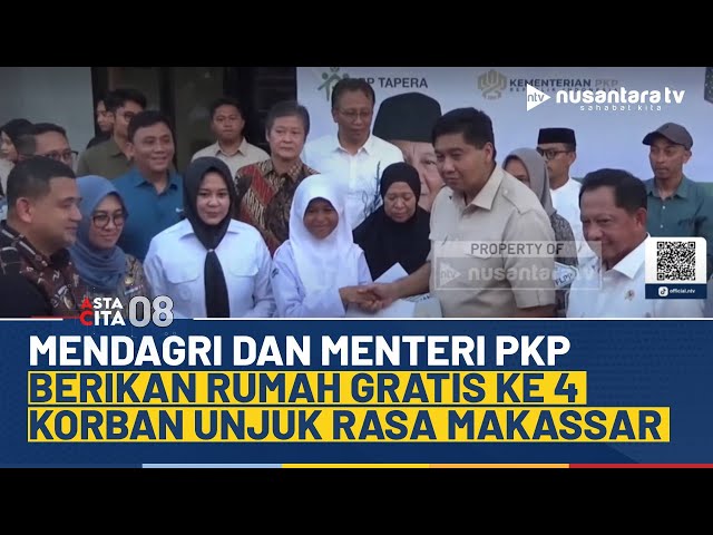 Youtube Thumnail image of : Mendagri Tito Karnavian dan Menteri PKP Berikan Rumah untuk Korban Unjuk Rasa Makassar | NTV