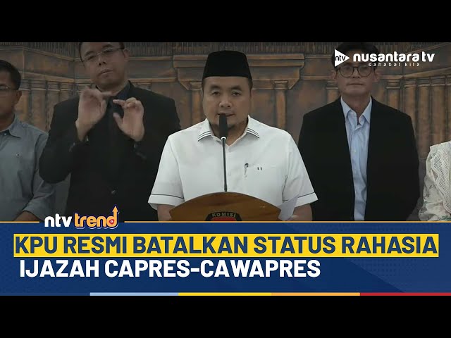 Youtube Thumnail image of : Polemik Ijazah! KPU Resmi Batalkan Status Rahasia Ijazah Capres-Cawapres | NTV