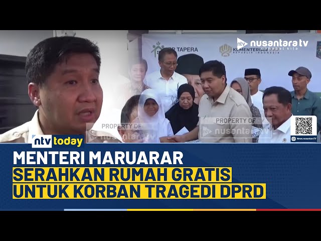 Youtube Thumnail image of : Menteri Maruarar Serahkan Rumah untuk Keluarga Korban Tragedi DPRD Makassar | NTV TODAY