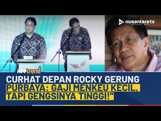Youtube Thumnail image of : [FULL] Momen Purbaya Curhat Depan Rocky Gerung: Gaji Menkeu Kecil, Tapi Gengsinya Tinggi!