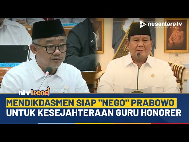 Youtube Thumnail image of : Anggaran Pendidikan Naik: Mendikdasmen Ajukan Prioritas Kesejahteraan Guru ke Presiden Prabowo | NTV