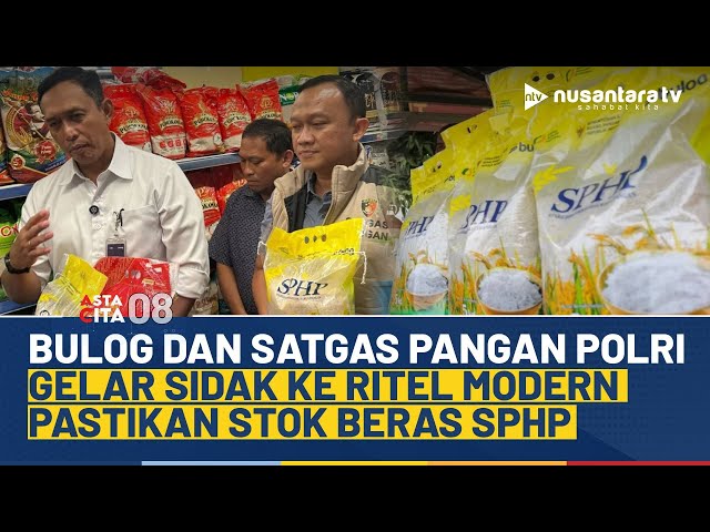Youtube Thumnail image of : Cek Pasokan Beras SPHP, BULOG dan Satgas Pangan Polri Sidak ke Ritel Modern | ASTA CITA 08