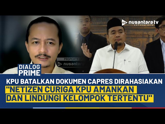 Youtube Thumnail image of : Data Capres-Cawapres Tak Lagi Rahasia, Drone Emprit: Netizen Curiga KPU Amankan Kelompok Tertentu