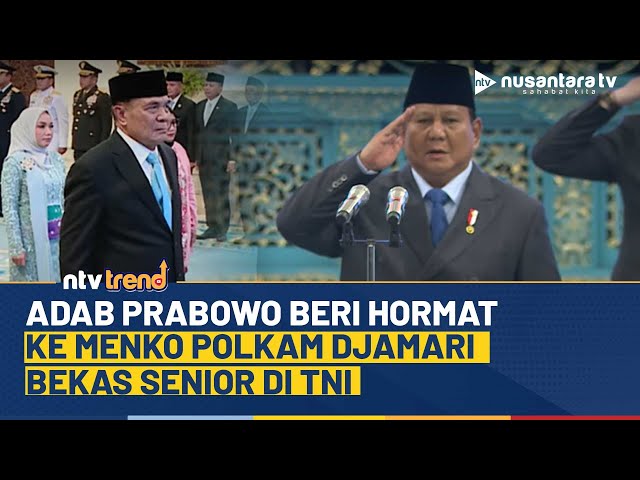 Youtube Thumnail image of : Momen Presiden Prabowo Beri Hormat ke Menko Polkam Djamari Chaniago di Istana Merdeka | NTV