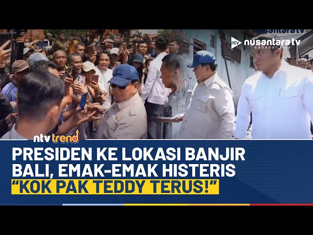Youtube Thumnail image of : [FULL] Histeris Emak Emak Korban Banjir Bali Hampiri Presiden Prabowo & Seskab Teddy Ganteng Sekali
