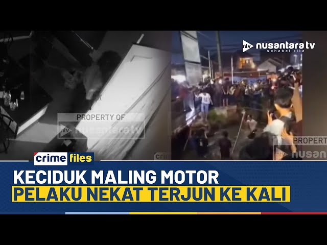 Youtube Thumnail image of : Apes! Detik-detik Maling Motor Kepergok Warga, Pelaku Nekat Ceburkan Diri ke Kali | CRIME FILES