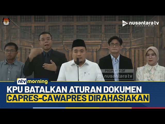 Youtube Thumnail image of : KPU Cabut Aturan Data Capres-Cawapres Dirahasiakan, Diintervensi Siapa Sebelumnya? | NTV MORNING