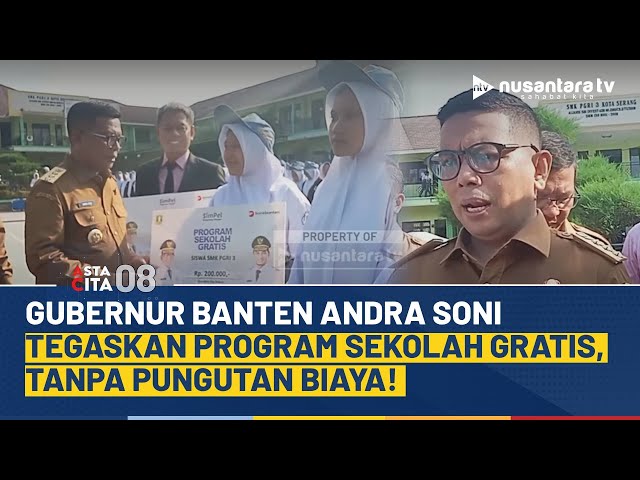 Youtube Thumnail image of : 400 Siswa Dapat Sekolah Gratis dari Pemprov, Gubernur Andra Soni Pastikan Tanpa Pungutan Biaya | NTV