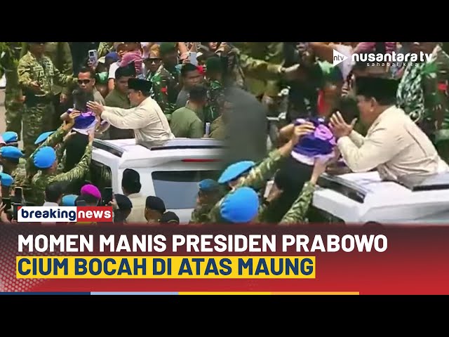 Youtube Thumnail image of : Momen Manis Presiden Prabowo Cium Kepala Bocah dari Atas Maung Saat HUT ke-80 TNI