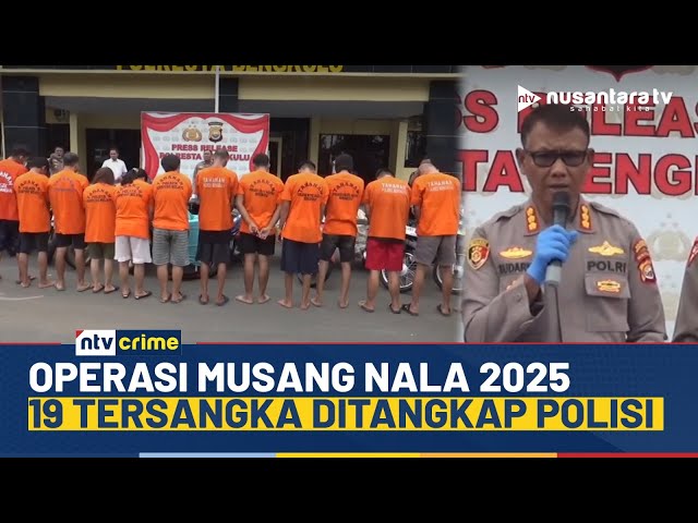 Youtube Thumnail image of : Terungkap! Polresta Bengkulu Tangkap 19 Tersangka Kejahatan Selama Operasi Musang Nala | NTV CRIME