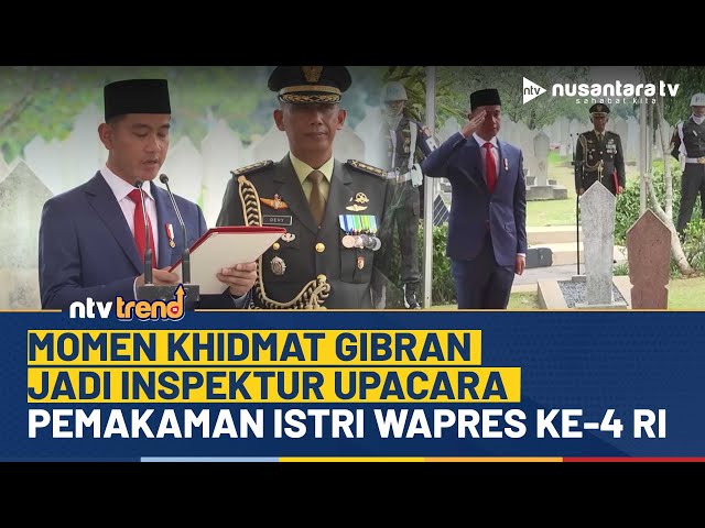 Youtube Thumnail image of : Momen Wapres Gibran Hadir dan Pimpin Upacara Pemakaman Istri Wapres ke-4 di TMP Kalibata | NTV