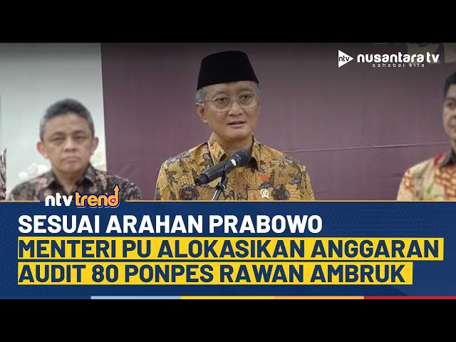 Youtube Thumnail image of : Sesuai Arahan Presiden Prabowo, 80 Ponpes Rawan Ambruk Masuk Daftar Audit Kementerian PU | NTV