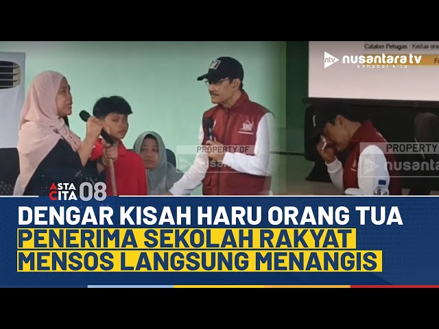 Youtube Thumnail image of : Kisah Haru Wali Murid Sekolah Rakyat Menyentuh Hati, Mensos Tak Kuasa Menahan Tagis | ASTA CITA 08