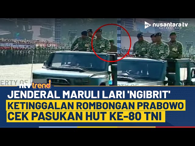 Youtube Thumnail image of : Kasad Maruli Lari 'Ngibrit' Ketinggalan Rombongan Presiden Prabowo Cek Pasukan HUT ke-80 TNI