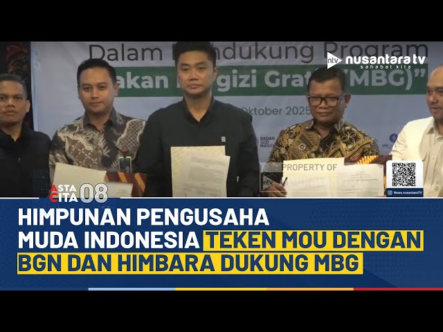 Youtube Thumnail image of : Himpunan Pengusaha Muda Indonesia, BGN, dan Bank Himbara Jalin Kerja Sama Dukung Program MBG | NTV
