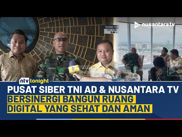 Youtube Thumnail image of : Kolaborasi untuk Ruang Digital Aman, Komandan Pusat Siber TNI AD Sambangi Nusantara TV | NTV