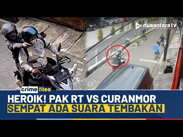 Youtube Thumnail image of : Tegang! Detik-detik Pak RT Gagalkan Aksi Pelaku Curanmor, Sempat Ditodong Senpi | CRIME FILES