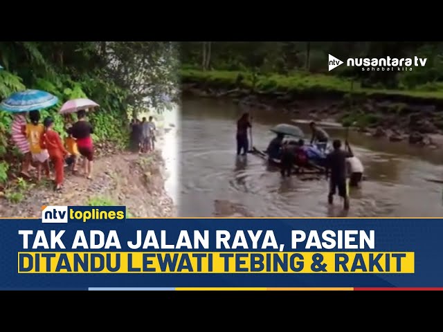 Youtube Thumnail image of : Viral! Perjuangan Warga Maluku Tandu Pasien Kritis Lewati Rakit dan Tebing | NTV TOPLINES