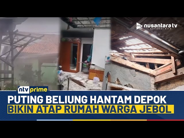 Youtube Thumnail image of : Ngeri! Detik-detik Puting Beliung Melanda Depok, Belasan Atap Rumah Tersapu | NTV PRIME