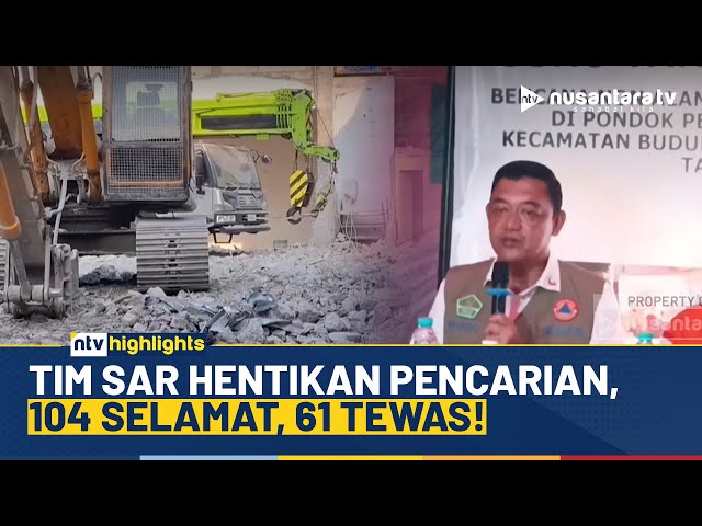 Youtube Thumnail image of : Tim SAR Gabungan Rampungkan Evakuasi Ponpes Al-Khoziny, 61 Jenazah Ditemukan | NTV HIGHLIGHTS