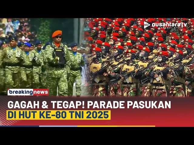 Youtube Thumnail image of : [FULL] Gagah! Parade Pasukan TNI AD, TNI AL Hingga TNI AU Saat HUT ke-80 TNI 2025 | NTV