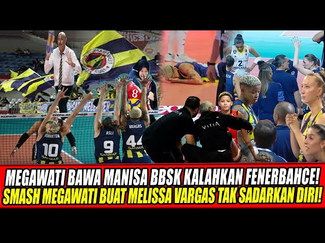 Youtube Thumnail image of : MEGAWATI BAWA MANISA BBSK KALAHKAN FENERBAHCE🔥SMASH MEGAWATI BUAT MELISSA VARGAS TAK SADARKAN DIRI!