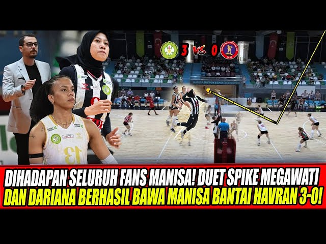 Youtube Thumnail image of : DIHADAPAN SELURUH FANS MANISA🔥DUET SPIKE MEGAWATI & DARIANA BERHASIL BAWA MANISA BANTAI HAVRAN 3-0!