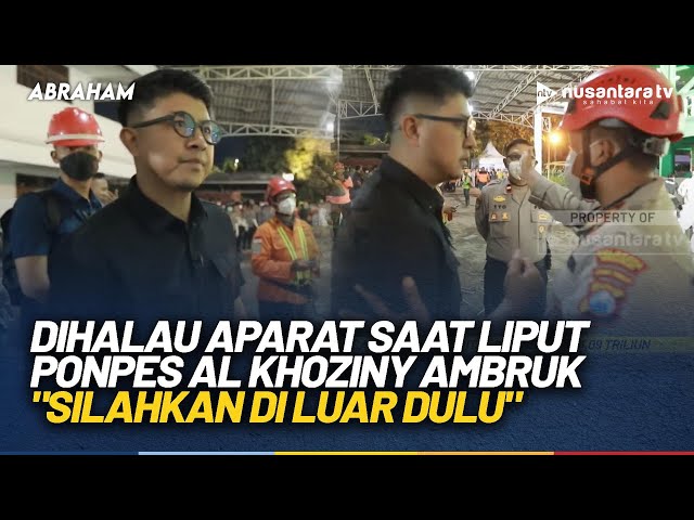 Youtube Thumnail image of : Momen Tim Liputan Dihalau Aparat di Lokasi Ponpes Al Khoziny Ambruk: Di Luar Dulu! | ABRAHAM