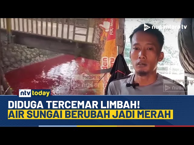 Youtube Thumnail image of : Horor! Air Sungai di Tangsel Mendadak Berubah Jadi Merah, Diduga Tercemar Limbah | NTV MORNING