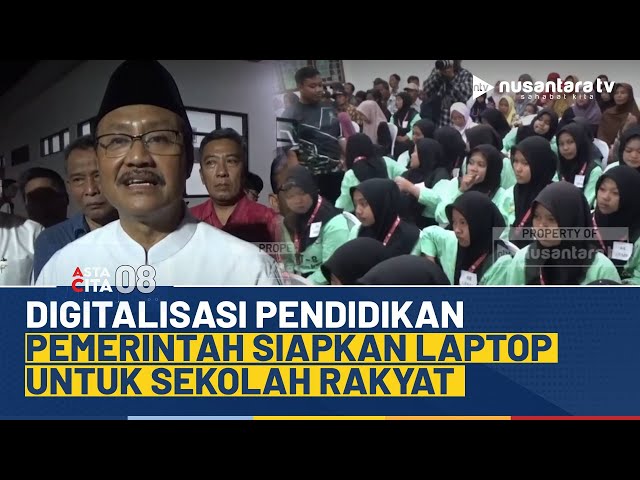 Youtube Thumnail image of : Digitalisasi Sekolah Rakyat, Siswa dan Tenaga Pendidik Bakal Dapat Fasilitas Laptop! | ASTA CITA 08