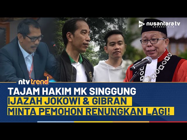 Youtube Thumnail image of : [FULL] Tajam Hakim MK Singgung Polemik Ijazah Jokowi-Gibran, Minta Pemohon Renungkan Kembali! | NTV