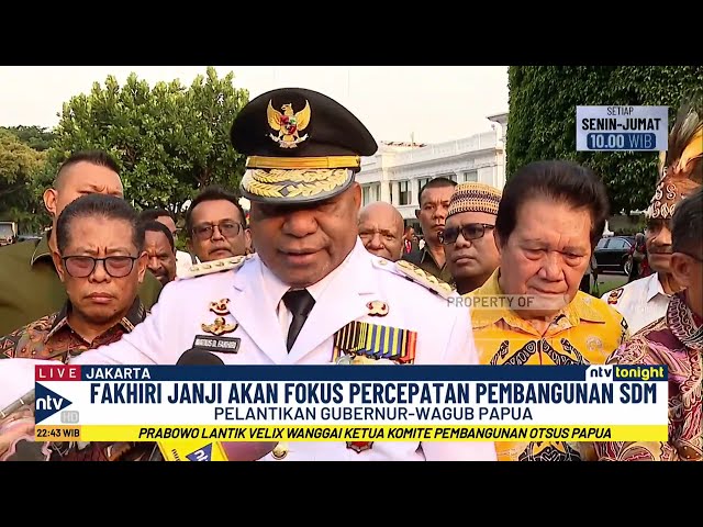 Youtube Thumnail image of : Dilantik Jadi Gubernur Papua, Mathius Fakhiri Tegaskan Pembangunan SDM Jadi Prioritas | NTV TONIGHT