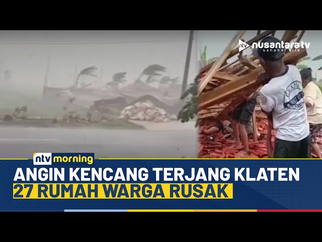 Youtube Thumnail image of : Mengerikan! Angin Kencang Terjang Klaten, 1 Warga Terluka Tertimpa Rumah Joglo | NTV MORNING