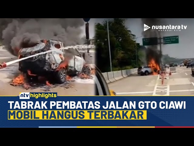 Youtube Thumnail image of : Mengerikan! Mobil Ludes Terbakar Usai Tabrak Pembatas Jalan, Diduga Sopir Mengantuk | NTV HIGHLIGHTS