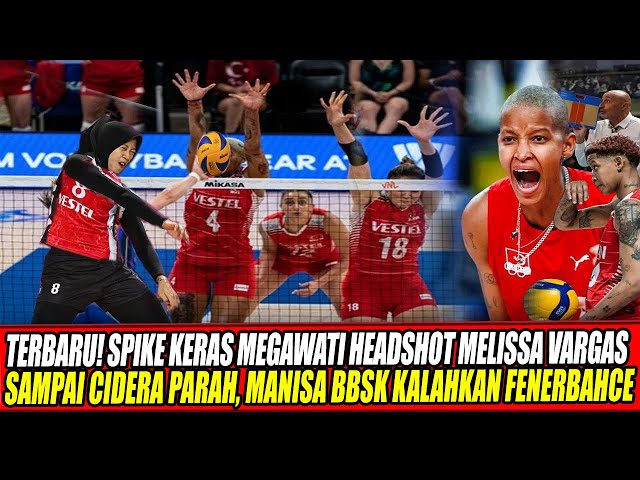 Youtube Thumnail image of : MENGERIKAN! SPIKE MEGAWATI HANTAM WAJAH MELISSA VARGAS SAMPAI BERDARAH, MANISA KALAHKAN FENERBAHCE!