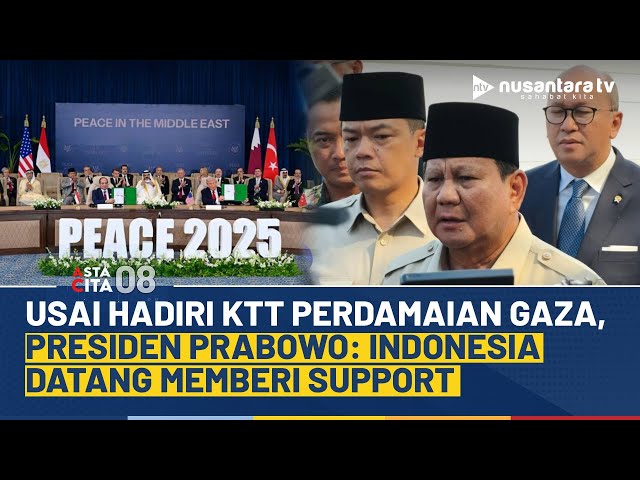 Youtube Thumnail image of : Pulang ke RI Pasca KTT Gaza, Presiden Prabowo Ungkap Misi Dukungan untuk Perdamaian Gaza | NTV