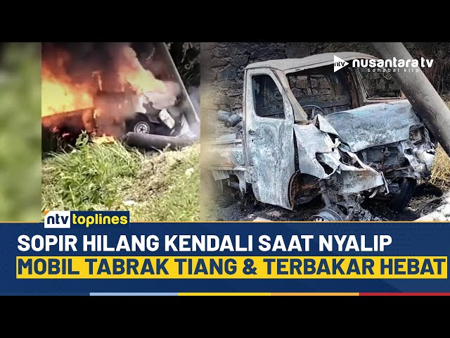Youtube Thumnail image of : Mencekam! Sopir Hilang Kendali, Mobil Pikap di Pati Terbakar Gegara Tabrak Tiang Listrik | NTV