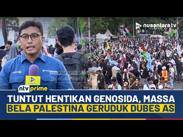 Youtube Thumnail image of : Terkini! Massa Bela Palestina Datangi Dubes AS, Tuntut Hentikan Genosida Israel | NTV PRIME