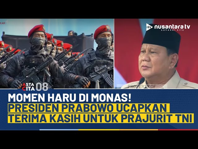Youtube Thumnail image of : Perayaan HUT TNI ke-80, Presiden Prabowo Banjiri Ucapan Terima Kasih hingga Buat Haru | ASTA CITA 08