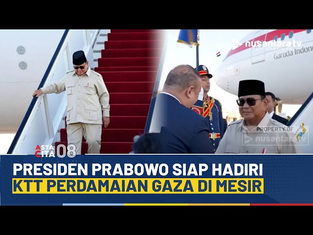 Youtube Thumnail image of : Presiden Prabowo Akan Hadiri KTT Perdamaian Gaza Bersama Trump-Macron | ASTA CITA 08