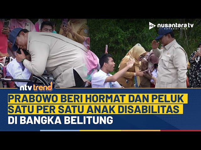 Youtube Thumnail image of : Presiden Prabowo Beri Hormat dan Pelukan Hangat untuk Anak Disabilitas di Bangka Belitung | NTV