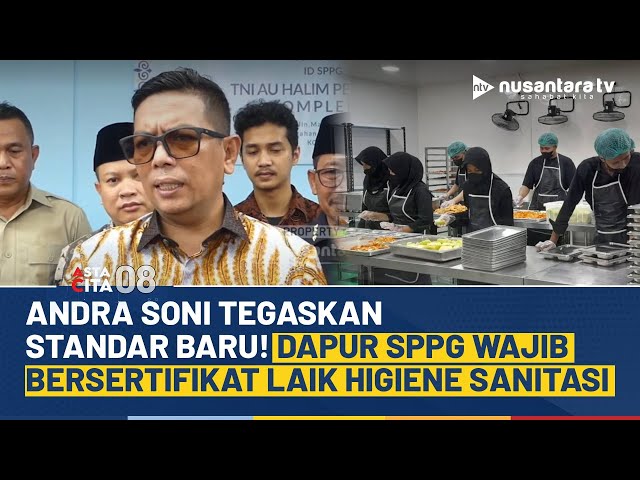 Youtube Thumnail image of : Andra Soni Awasi MBG, Instruksikan Dapur SPPG Harus Miliki Sertifikat Laik Higiene Sanitasi | NTV
