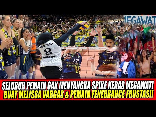 Youtube Thumnail image of : SELURUH PEMAIN GAK MENYANGKA SPIKE KERAS MEGAWATI BUAT MELISSA VARGAS & PEMAIN FENERBAHCE FRUSTASI🔥