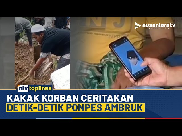 Youtube Thumnail image of : Tragis! Proses Pemakaman Korban Ponpes Al Khoziny Ambruk Diwarnai Duka Pilu | NTV TOPLINES