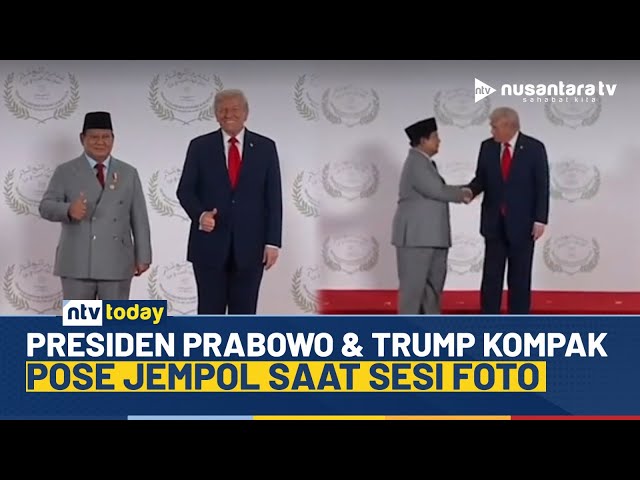 Youtube Thumnail image of : Momen Presiden Prabowo & Trump Kompak Pose Jempol ala 'Bapak-bapak' di KTT Perdamaian Gaza