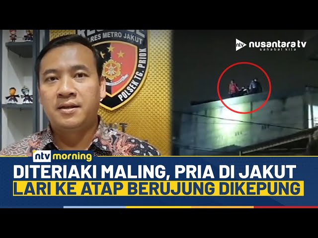 Youtube Thumnail image of : Viral! Pria Penagih Utang Kabur ke Atap Rumah Warga, Panik Usai Diteriaki Maling | NTV MORNING