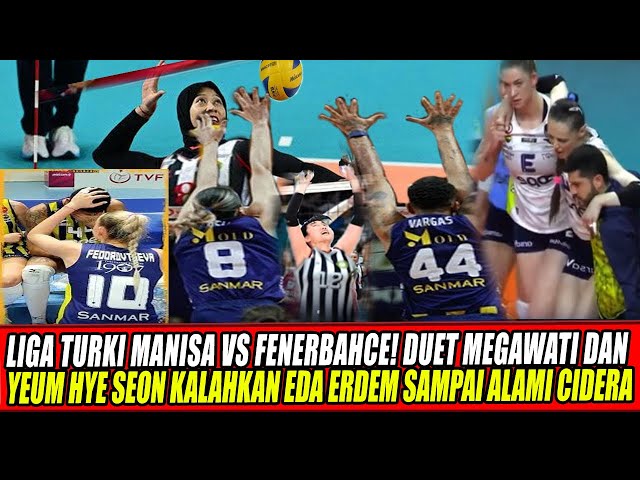Youtube Thumnail image of : LIGA TURKI MANISA VS FENERBAHCE🔥DUET MEGAWATI & YEUM HYE SEON KALAHKAN EDA ERDEM SAMPAI ALAMI CIDERA